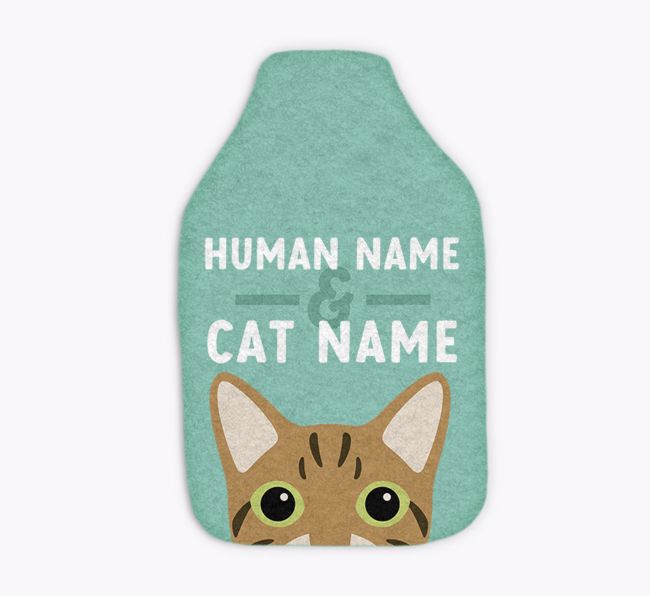 Human & Cat Names: Personalized {breedCommonName} Hot Water Bottle